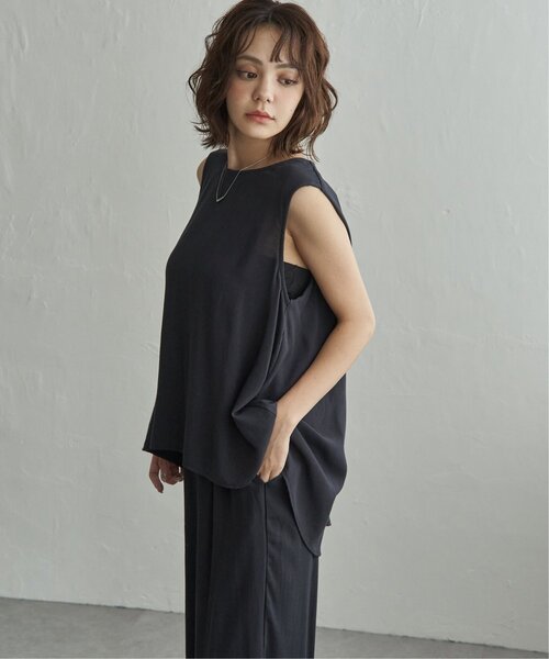 notch.（ノッチ）の「【セットアップ対応】麻混バックツイストチュニック（シャツ/ブラウス・レディース・ネイビー/ベージュ・M）」の13枚目の写真
