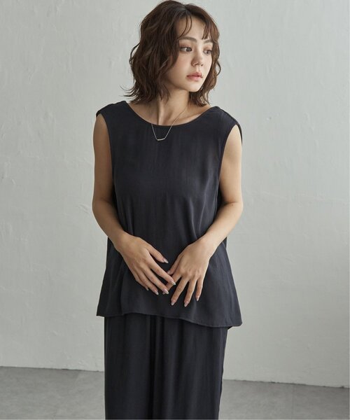 notch.（ノッチ）の「【セットアップ対応】麻混バックツイストチュニック（シャツ/ブラウス・レディース・ネイビー/ベージュ・M）」の14枚目の写真