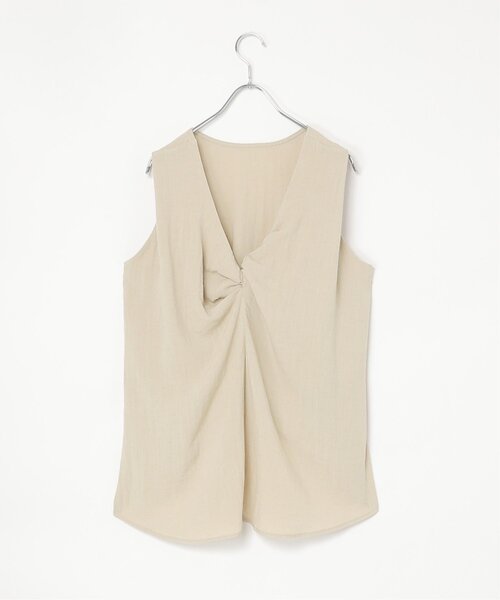notch.（ノッチ）の「【セットアップ対応】麻混バックツイストチュニック（シャツ/ブラウス・レディース・ネイビー/ベージュ・M）」の3枚目の写真