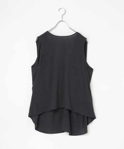 notch.（ノッチ）の「【セットアップ対応】麻混バックツイストチュニック（シャツ/ブラウス・レディース・ネイビー/ベージュ・M）」の5枚目の写真