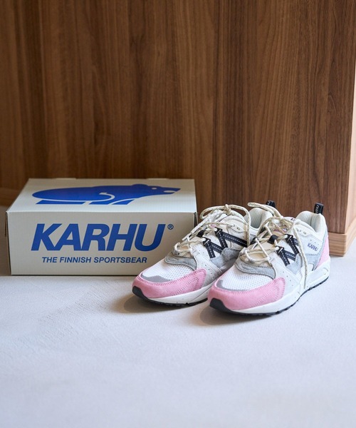 studio CLIP(スタディオクリップ)の「【KARHU】フュージョン2.0(スニーカー・レディース・ベージュ/ピンク・LARGE)」の1枚目の写真