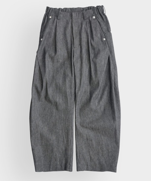 CONZ(コンズ)の「curve leg trousers pique denim(デニムパンツ・メンズ・ストライプ・2/1/4/3)」の2枚目の写真