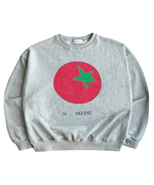 MUCENT（ムセント）の「トマトプリントシグネチャースウェット男女共用（3カラー）（スウェット・レディース・グレー/ピンク/アイボリー・S/L）」の2枚目の写真