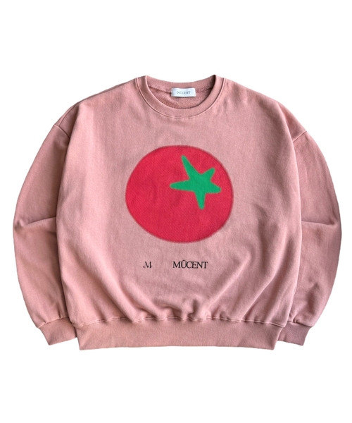 MUCENT（ムセント）の「トマトプリントシグネチャースウェット男女共用（3カラー）（スウェット・レディース・グレー/ピンク/アイボリー・S/L）」の3枚目の写真