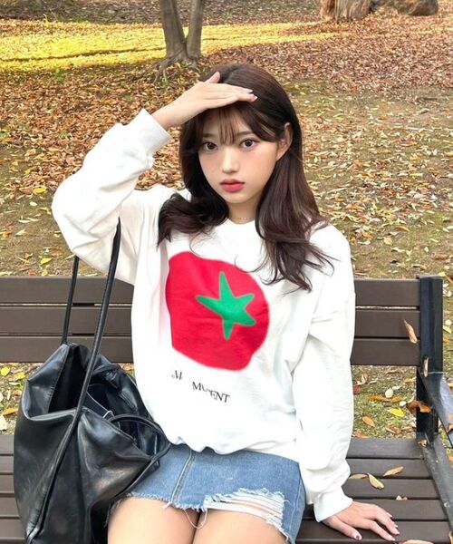 MUCENT（ムセント）の「トマトプリントシグネチャースウェット男女共用（3カラー）（スウェット・レディース・グレー/ピンク/アイボリー・S/L）」の20枚目の写真