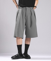 BELTED WIDE HALF SLACKS/ベルト付きワイドハーフスラックス