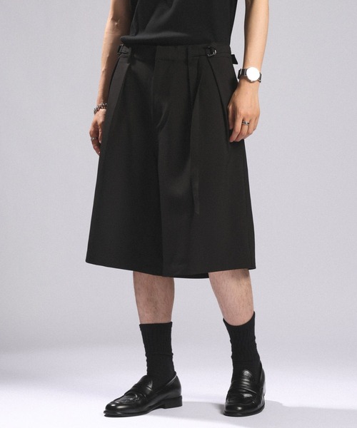 RAGEBLUE（レイジブルー）の「BELTED WIDE HALF SLACKS/ベルト付きワイドハーフスラックス（スラックス・メンズ・ホワイト/ブラック/グレー・MEDIUM/LARGE）」の8枚目の写真
