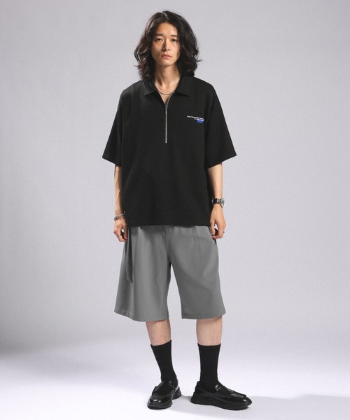 RAGEBLUE（レイジブルー）の「BELTED WIDE HALF SLACKS/ベルト付きワイドハーフスラックス（スラックス・メンズ・ホワイト/ブラック/グレー・MEDIUM/LARGE）」の16枚目の写真