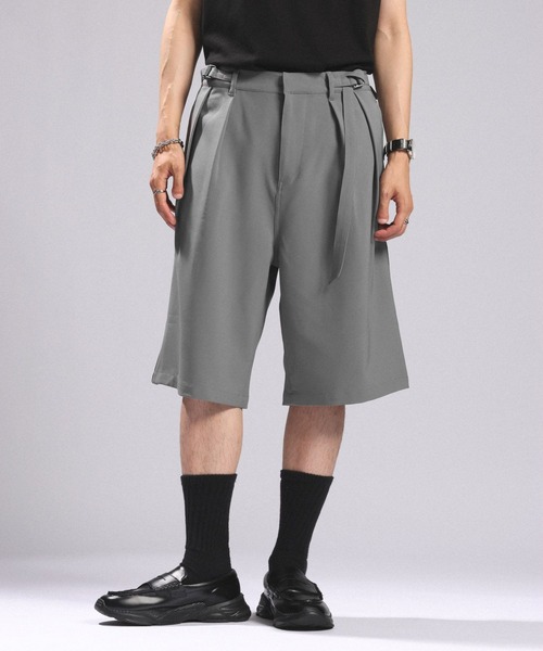 RAGEBLUE（レイジブルー）の「BELTED WIDE HALF SLACKS/ベルト付きワイドハーフスラックス（スラックス・メンズ・ホワイト/ブラック/グレー・MEDIUM/LARGE）」の19枚目の写真