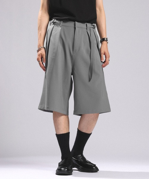 RAGEBLUE（レイジブルー）の「BELTED WIDE HALF SLACKS/ベルト付きワイドハーフスラックス（スラックス・メンズ・ホワイト/ブラック/グレー・MEDIUM/LARGE）」の20枚目の写真