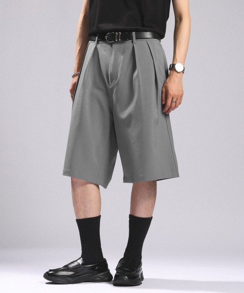 RAGEBLUE（レイジブルー）の「BELTED WIDE HALF SLACKS/ベルト付きワイドハーフスラックス（スラックス・メンズ・ホワイト/ブラック/グレー・MEDIUM/LARGE）」の21枚目の写真