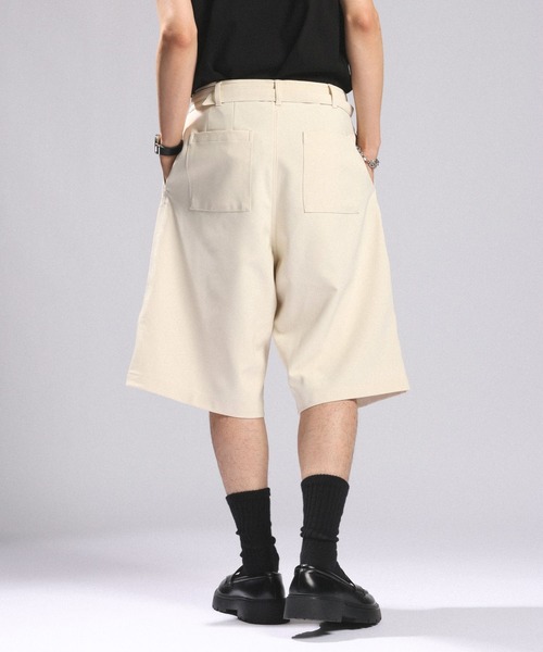 RAGEBLUE（レイジブルー）の「BELTED WIDE HALF SLACKS/ベルト付きワイドハーフスラックス（スラックス・メンズ・ホワイト/ブラック/グレー・MEDIUM/LARGE）」の15枚目の写真