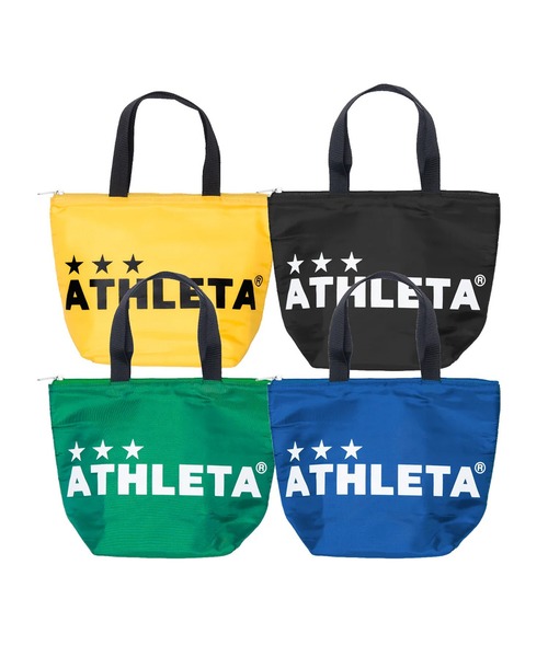 ATHLETA（アスレタ）の「≪athleta≫夏のランチもレジャーもこれひとつ！大きなロゴが目を引くMサイズ。お弁当やドリンク、軽食をまとめて持ち運びやすいマチ付き設計で冷気を逃がしにくく、しっかり入る保冷トートバッグMサイズ（トートバッグ・レディース・イエロー/ブルー/ブラック・M）」の12枚目の写真