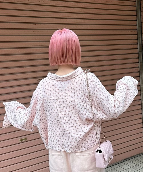 Alley Tokyo（アリートーキョー）の「ガーゼ花柄シャツ（シャツ/ブラウス・レディース・オフホワイト/ピンク・FREE）」の21枚目の写真