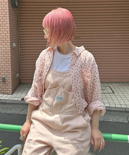 Alley Tokyo（アリートーキョー）の「ガーゼ花柄シャツ（シャツ/ブラウス・レディース・オフホワイト/ピンク・FREE）」の14枚目の写真