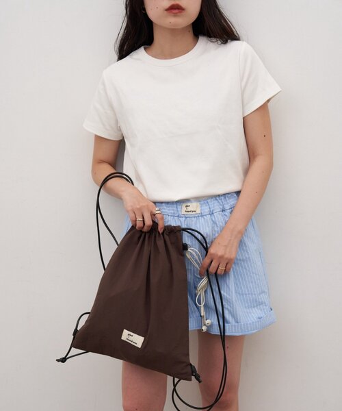 CIAOPANIC TYPY(チャオパニックティピー)の「■ナップサック付きTEE&ナイロンショーツセット(その他パンツ・レディース・サックスブルー/ベージュ・ONE SIZE)」の2枚目の写真
