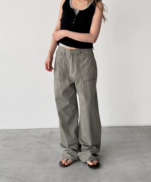 CANAL JEAN(キャナルジーン)の「El mar ライトオンスウォッシングベイカーパンツ(その他パンツ・レディース・ブラウン/カーキ/チャコールグレー・SMALL/MEDIUM)」の3枚目の写真