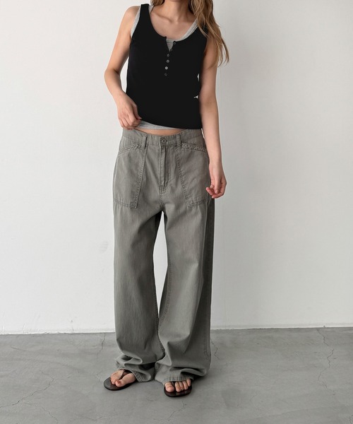 CANAL JEAN(キャナルジーン)の「El mar ライトオンスウォッシングベイカーパンツ(その他パンツ・レディース・ブラウン/カーキ/チャコールグレー・SMALL/MEDIUM)」の12枚目の写真