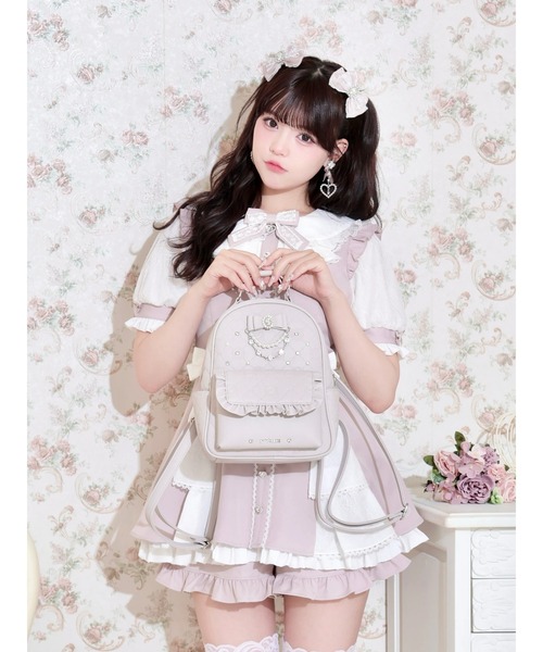 NOEMIE(ノエミー)の「ビジューモノグラムエンボスリュック(バックパック/リュック・レディース・ピンク/オフホワイト/ブラック・ONE SIZE)」の5枚目の写真
