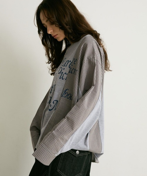 PBLIM(ページボーイリム)の「《UNISEX》リメイクフウルーズロンT(Tシャツ/カットソー・レディース・グレー系/ネイビー系・FREE)」の3枚目の写真