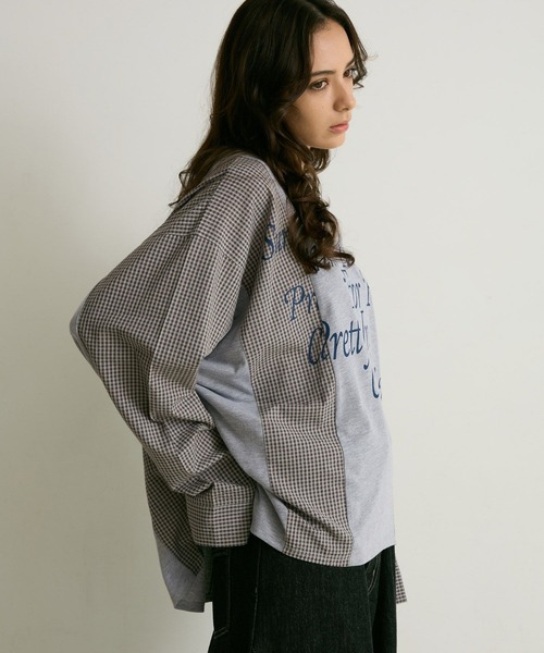 PBLIM(ページボーイリム)の「《UNISEX》リメイクフウルーズロンT(Tシャツ/カットソー・レディース・グレー系/ネイビー系・FREE)」の4枚目の写真