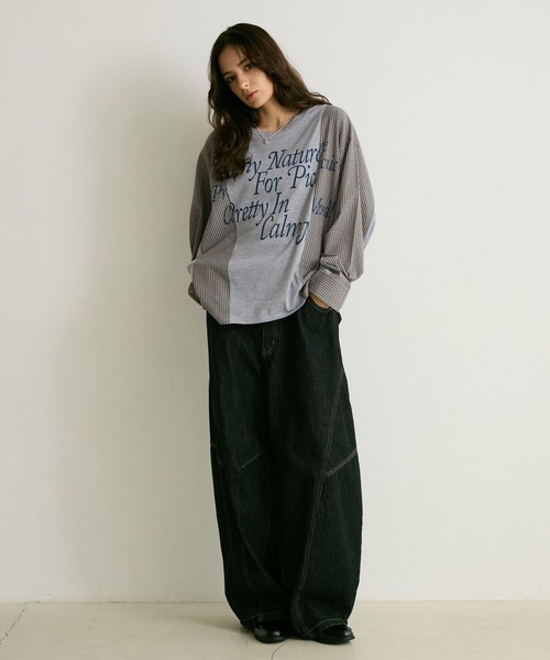 PBLIM(ページボーイリム)の「《UNISEX》リメイクフウルーズロンT(Tシャツ/カットソー・レディース・グレー系/ネイビー系・FREE)」の8枚目の写真