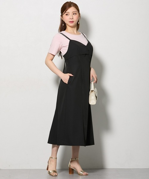 Nissen glamor（ニッセングラマー）の「【大きい胸専用】２WAYダブルストラップキャミワンピース（ポケット付）（ワンピース・レディース・ブラック/モカ・LL/L/M）」の2枚目の写真