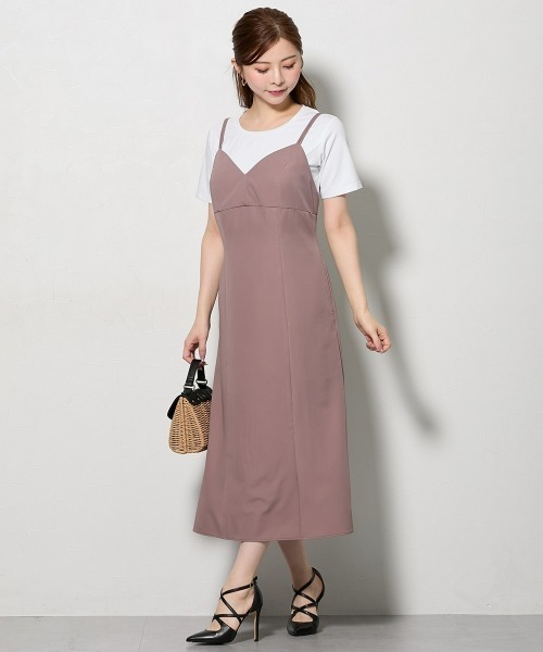 Nissen glamor（ニッセングラマー）の「【大きい胸専用】２WAYダブルストラップキャミワンピース（ポケット付）（ワンピース・レディース・ブラック/モカ・LL/L/M）」の15枚目の写真