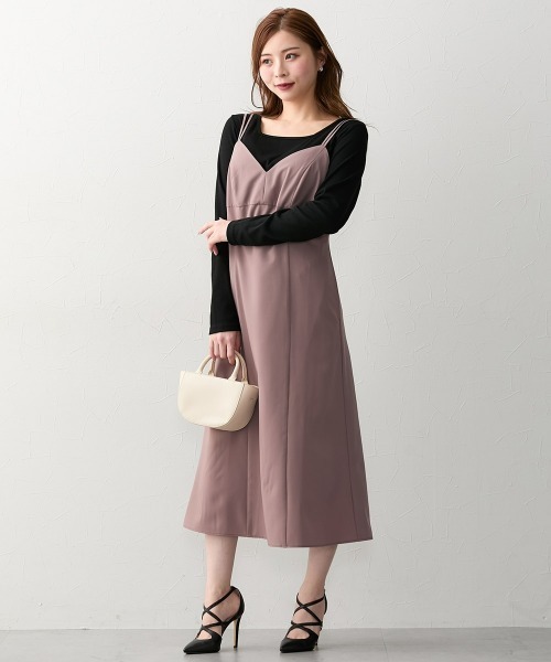 Nissen glamor（ニッセングラマー）の「【大きい胸専用】２WAYダブルストラップキャミワンピース（ポケット付）（ワンピース・レディース・ブラック/モカ・LL/L/M）」の17枚目の写真