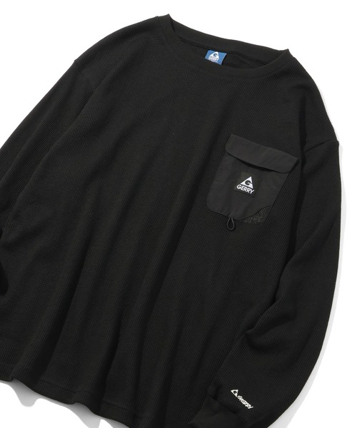 GERRY(ジェリー)の「【GERRY/ジェリー】ナイロンポケット ワッフル ロングスリーブTシャツ(Tシャツ/カットソー・メンズ・ブラック/ブラウン/アイボリー・L/M/LL)」の6枚目の写真