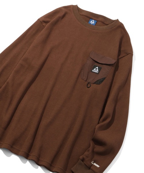 GERRY(ジェリー)の「【GERRY/ジェリー】ナイロンポケット ワッフル ロングスリーブTシャツ(Tシャツ/カットソー・メンズ・ブラック/ブラウン/アイボリー・L/M/LL)」の8枚目の写真