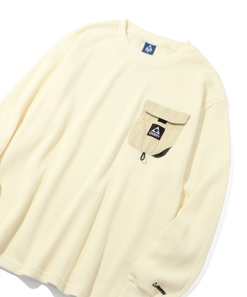 GERRY(ジェリー)の「【GERRY/ジェリー】ナイロンポケット ワッフル ロングスリーブTシャツ(Tシャツ/カットソー・メンズ・ブラック/ブラウン/アイボリー・L/M/LL)」の4枚目の写真