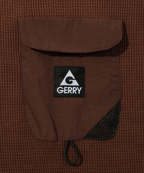 GERRY(ジェリー)の「【GERRY/ジェリー】ナイロンポケット ワッフル ロングスリーブTシャツ(Tシャツ/カットソー・メンズ・ブラック/ブラウン/アイボリー・L/M/LL)」の10枚目の写真