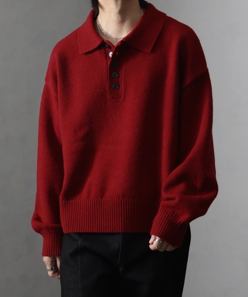 welise（ウェライズ）の「【welise/ウェライズ】-2026AW-マルチプルファンクションズ ショート丈ニットポロシャツ（ポロシャツ・メンズ・ブラック/杢グレー/チャコールグレー/ダークネイビー/ワインレッド・M/S/L）」の5枚目の写真