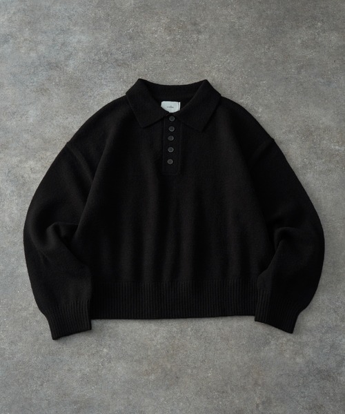 welise（ウェライズ）の「【welise/ウェライズ】-2026AW-マルチプルファンクションズ ショート丈ニットポロシャツ（ポロシャツ・メンズ・ブラック/杢グレー/チャコールグレー/ダークネイビー/ワインレッド・M/S/L）」の17枚目の写真