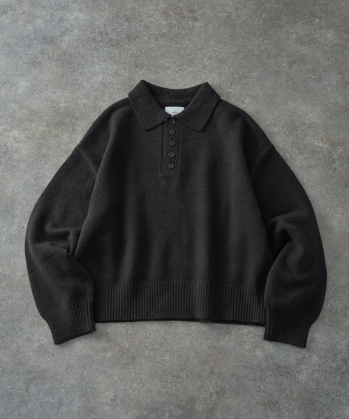 welise（ウェライズ）の「【welise/ウェライズ】-2026AW-マルチプルファンクションズ ショート丈ニットポロシャツ（ポロシャツ・メンズ・ブラック/杢グレー/チャコールグレー/ダークネイビー/ワインレッド・M/S/L）」の6枚目の写真