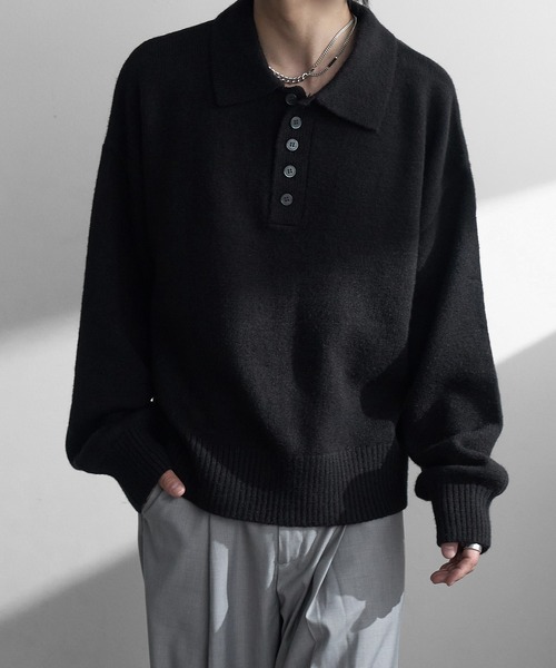welise（ウェライズ）の「【welise/ウェライズ】-2026AW-マルチプルファンクションズ ショート丈ニットポロシャツ（ポロシャツ・メンズ・ブラック/杢グレー/チャコールグレー/ダークネイビー/ワインレッド・M/S/L）」の18枚目の写真