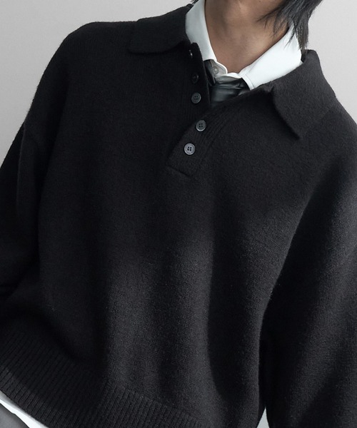 welise（ウェライズ）の「【welise/ウェライズ】-2026AW-マルチプルファンクションズ ショート丈ニットポロシャツ（ポロシャツ・メンズ・ブラック/杢グレー/チャコールグレー/ダークネイビー/ワインレッド・M/S/L）」の20枚目の写真