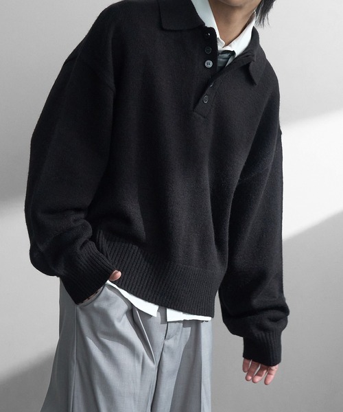 welise（ウェライズ）の「【welise/ウェライズ】-2026AW-マルチプルファンクションズ ショート丈ニットポロシャツ（ポロシャツ・メンズ・ブラック/杢グレー/チャコールグレー/ダークネイビー/ワインレッド・M/S/L）」の22枚目の写真
