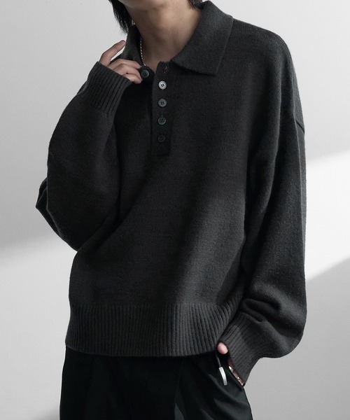 welise（ウェライズ）の「【welise/ウェライズ】-2026AW-マルチプルファンクションズ ショート丈ニットポロシャツ（ポロシャツ・メンズ・ブラック/杢グレー/チャコールグレー/ダークネイビー/ワインレッド・M/S/L）」の10枚目の写真