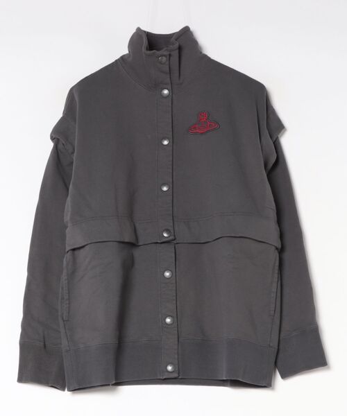 Vivienne Westwood(ヴィヴィアンウエストウッド)の「ディタッチャブルフェルパプレスタッズブルゾン(その他アウター・レディース・ブラック/チャコールグレー・FREE)」の1枚目の写真