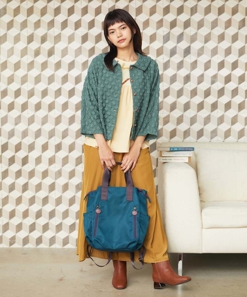 Jocomomola(ホコモモラ)の「【2WAY】モチーフデザイントートリュック(バックパック/リュック・レディース・ブルー/マスタード・40)」の16枚目の写真
