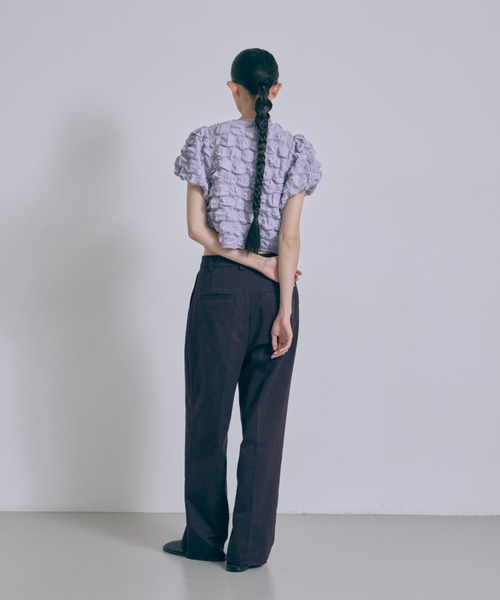 EN NEUME(エンノイム)の「Wide Tuck Pants(その他パンツ・レディース・サックスブルー/ベージュ/パープル・0/1)」の6枚目の写真