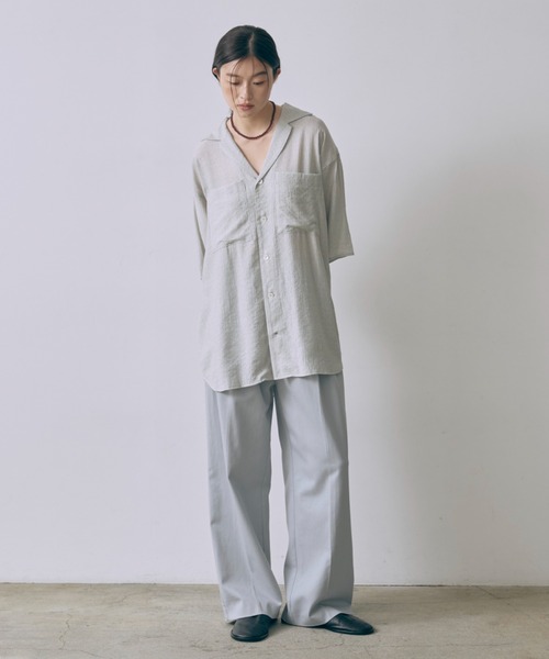 EN NEUME(エンノイム)の「Wide Tuck Pants(その他パンツ・レディース・サックスブルー/ベージュ/パープル・0/1)」の21枚目の写真