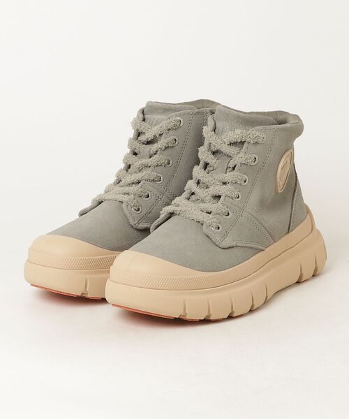 PALLADIUM（パラディウム）の「PALLADIUM/パラディウム PALLAPOP HI ZIP SDE（スニーカー・レディース・ライトブラウン/サックスブルー/ベージュ・23cm/23.5cm/24cm/24.5cm/25cm）」の3枚目の写真