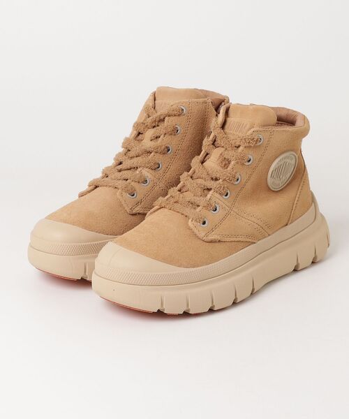 PALLADIUM（パラディウム）の「PALLADIUM/パラディウム PALLAPOP HI ZIP SDE（スニーカー・レディース・ライトブラウン/サックスブルー/ベージュ・23cm/23.5cm/24cm/24.5cm/25cm）」の2枚目の写真