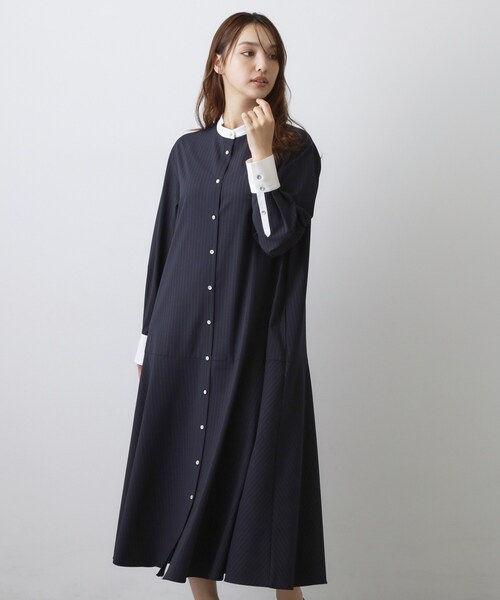 DRESSTERIOR(ドレステリア)の「ウォッシャブルストライプシャツワンピース(ワンピース・レディース・ネイビー系2/ライトグレー系2・36/38)」の15枚目の写真