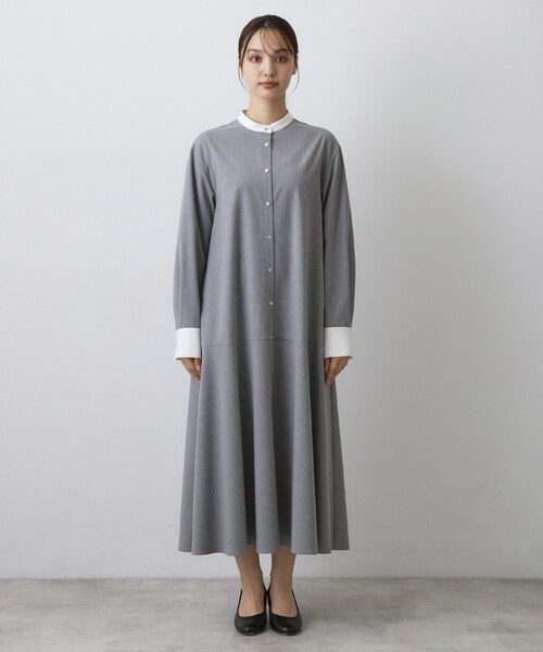 DRESSTERIOR(ドレステリア)の「ウォッシャブルストライプシャツワンピース(ワンピース・レディース・ネイビー系2/ライトグレー系2・36/38)」の18枚目の写真