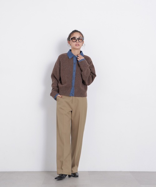 N.(N. Natural Beauty Basic)(エヌエヌナチュラルビューティーベーシック)の「デニムシャツドッキングカーディガン(カーディガン/ボレロ・レディース・ネイビー系/ブラウン系その他/グレー系その他・FREE)」の13枚目の写真