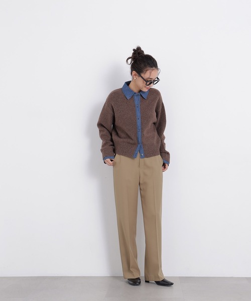 N.(N. Natural Beauty Basic)(エヌエヌナチュラルビューティーベーシック)の「デニムシャツドッキングカーディガン(カーディガン/ボレロ・レディース・ネイビー系/ブラウン系その他/グレー系その他・FREE)」の14枚目の写真